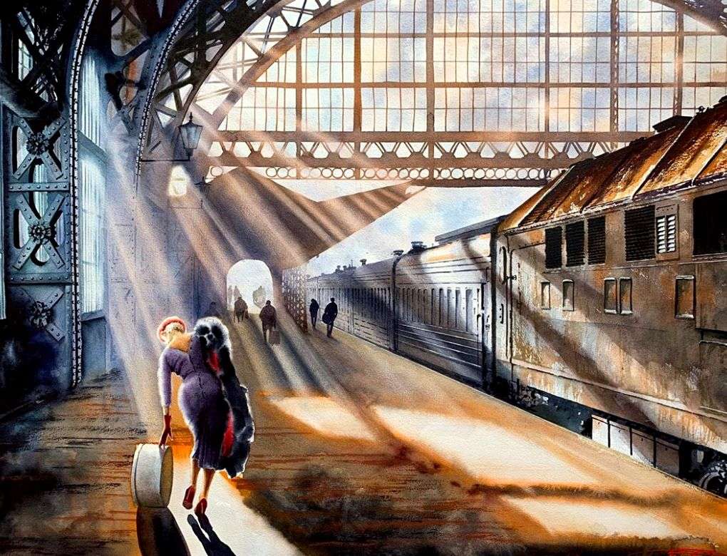 waiting for the train jigsaw puzzle online