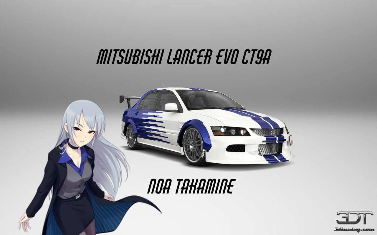 Ноа такамин и Mitsubishi Lancer Evo CT9A онлайн пъзел