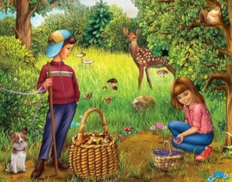 Children collecting fruits jigsaw puzzle online