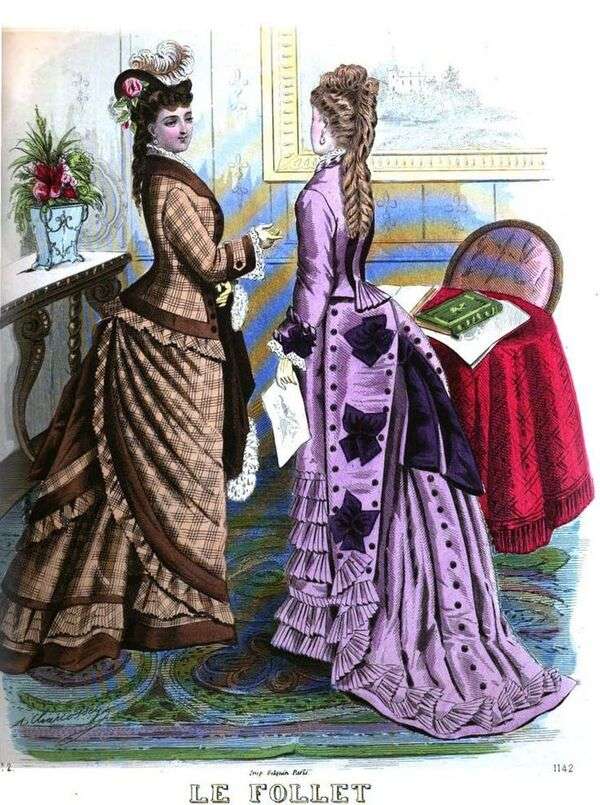 Damas con moda ilustre Año 1876 (2) rompecabezas en línea