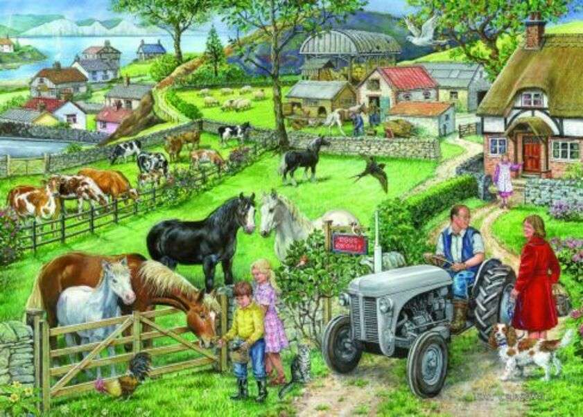 Family with farm with many little animals - Puzzle Factory