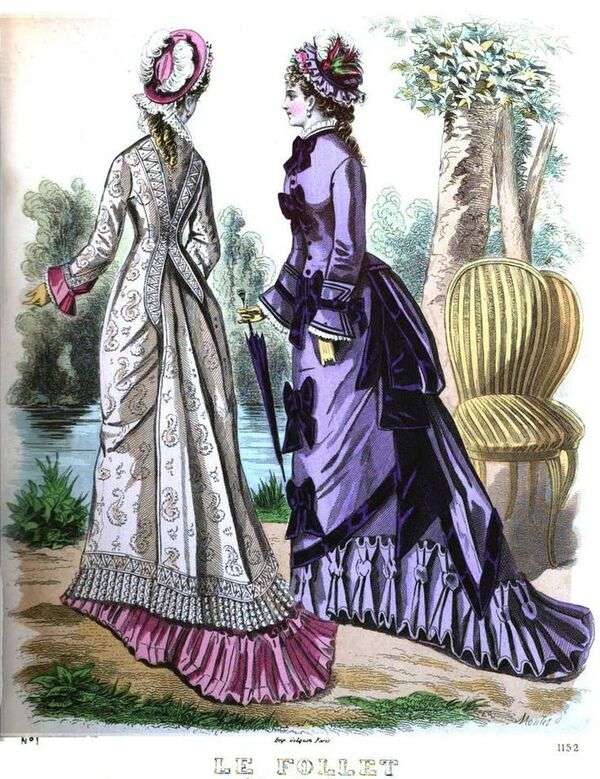 Damas con moda ilustre del Año 1876 (3) rompecabezas en línea