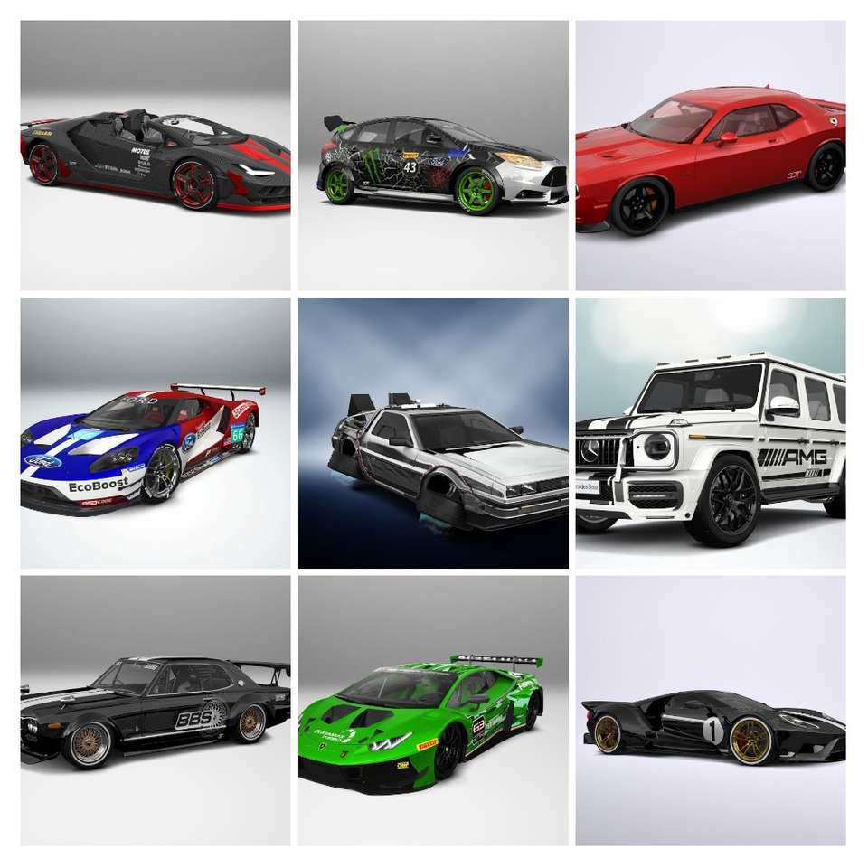 Много красиви спортни коли онлайн пъзел