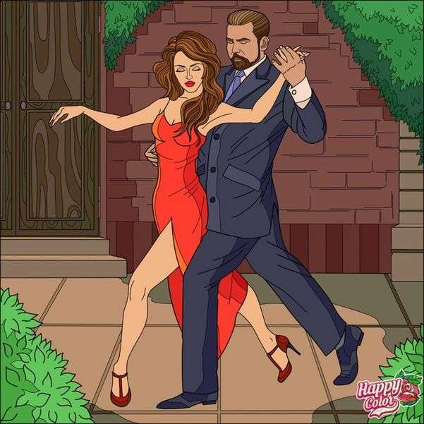 Ζευγάρι ερωτευμένων χορεύει ταγκό #28 online παζλ