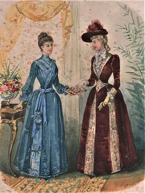 Дамы в блестящей моде 1889 года онлайн-пазл