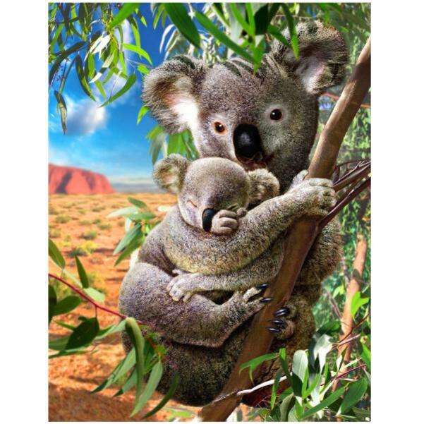 Dvě koaly na větvi stromu online puzzle