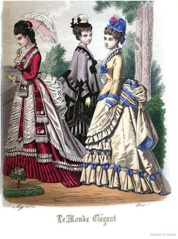 Damen in illustrer Mode des Jahres 1874 Online-Puzzle