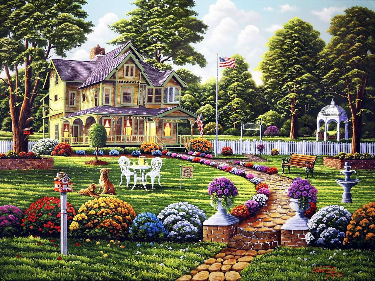Villa with a beautiful yard online puzzle