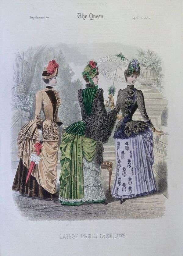 Damas con moda ilustre del Año 1885 rompecabezas en línea