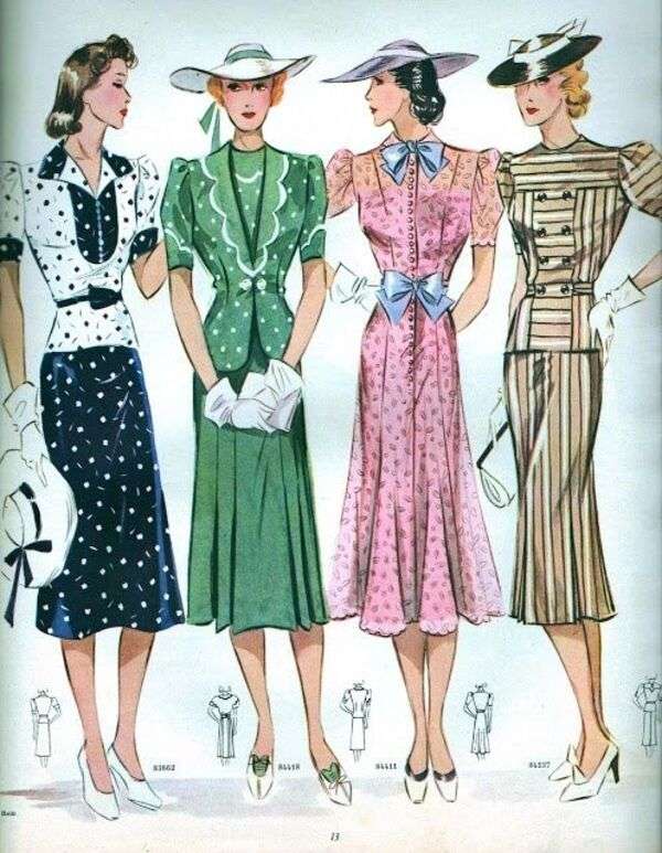 Дамы в моде 1938 года (1) онлайн-пазл