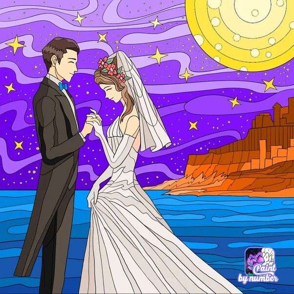 Ερωτευμένο ζευγάρι μόλις παντρεύτηκε (2) #32 online παζλ