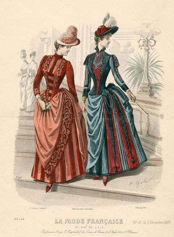 Női az év francia divatjában 1887 (1) online puzzle