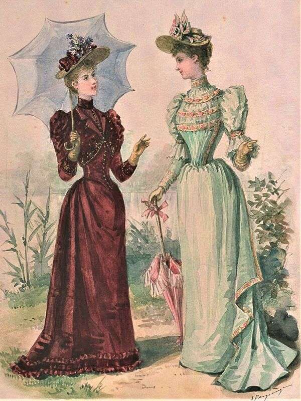 Κυρίες με την επιβλητική μόδα της χρονιάς 1892 (5) παζλ online