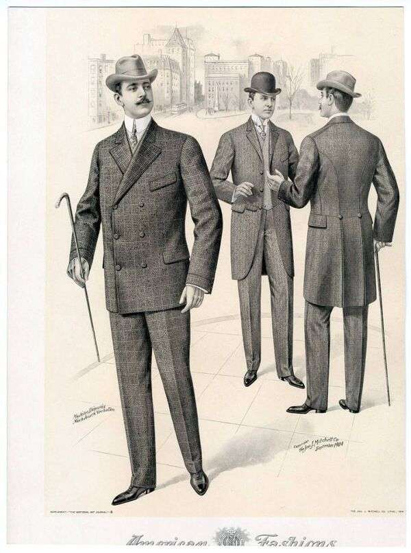 Hombres con moda del Año 1904 rompecabezas en línea