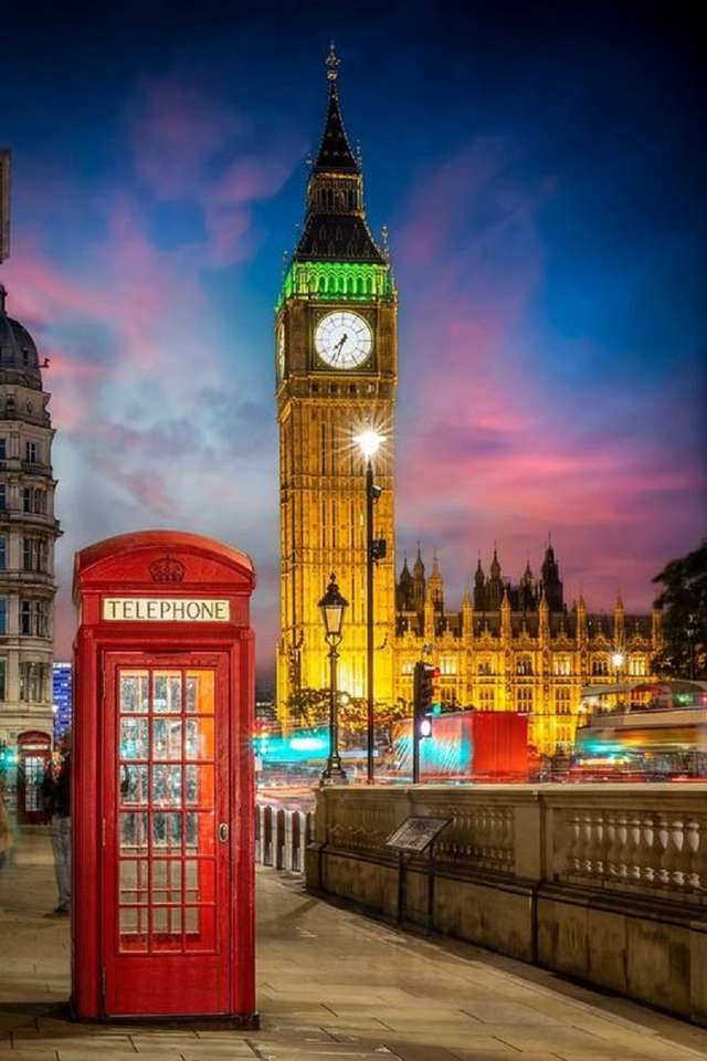 Лондон през нощта. онлайн пъзел
