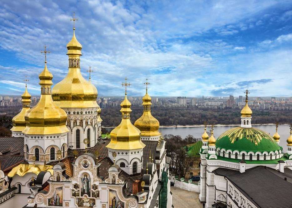 Kiev - staden med gyllene kupoler pussel på nätet