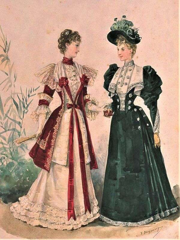 Årets damer i illustrerande mode 1894 (4) Pussel online