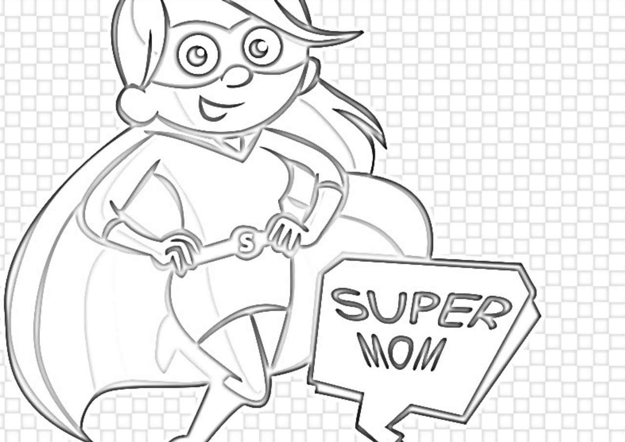super mom coloring pages