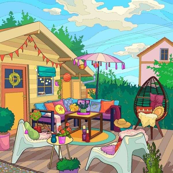 Sala de estar no quintal de uma casa #11 puzzle online