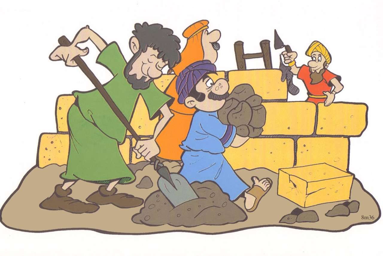 Nehemías construyendo el muro rompecabezas en línea