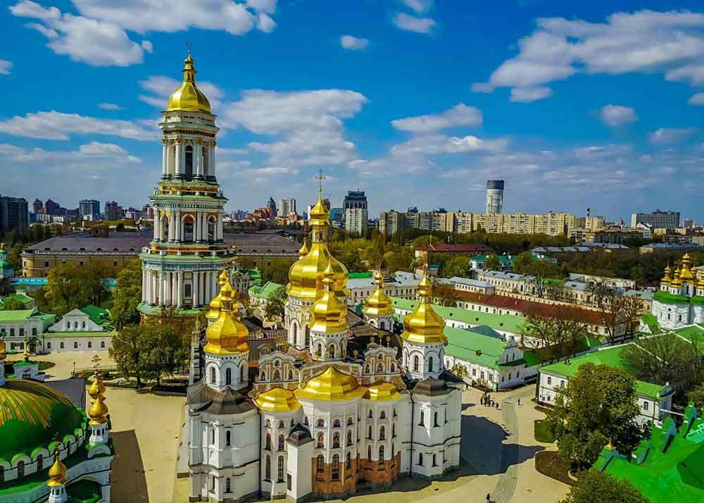 Panorama över Kiev pussel på nätet