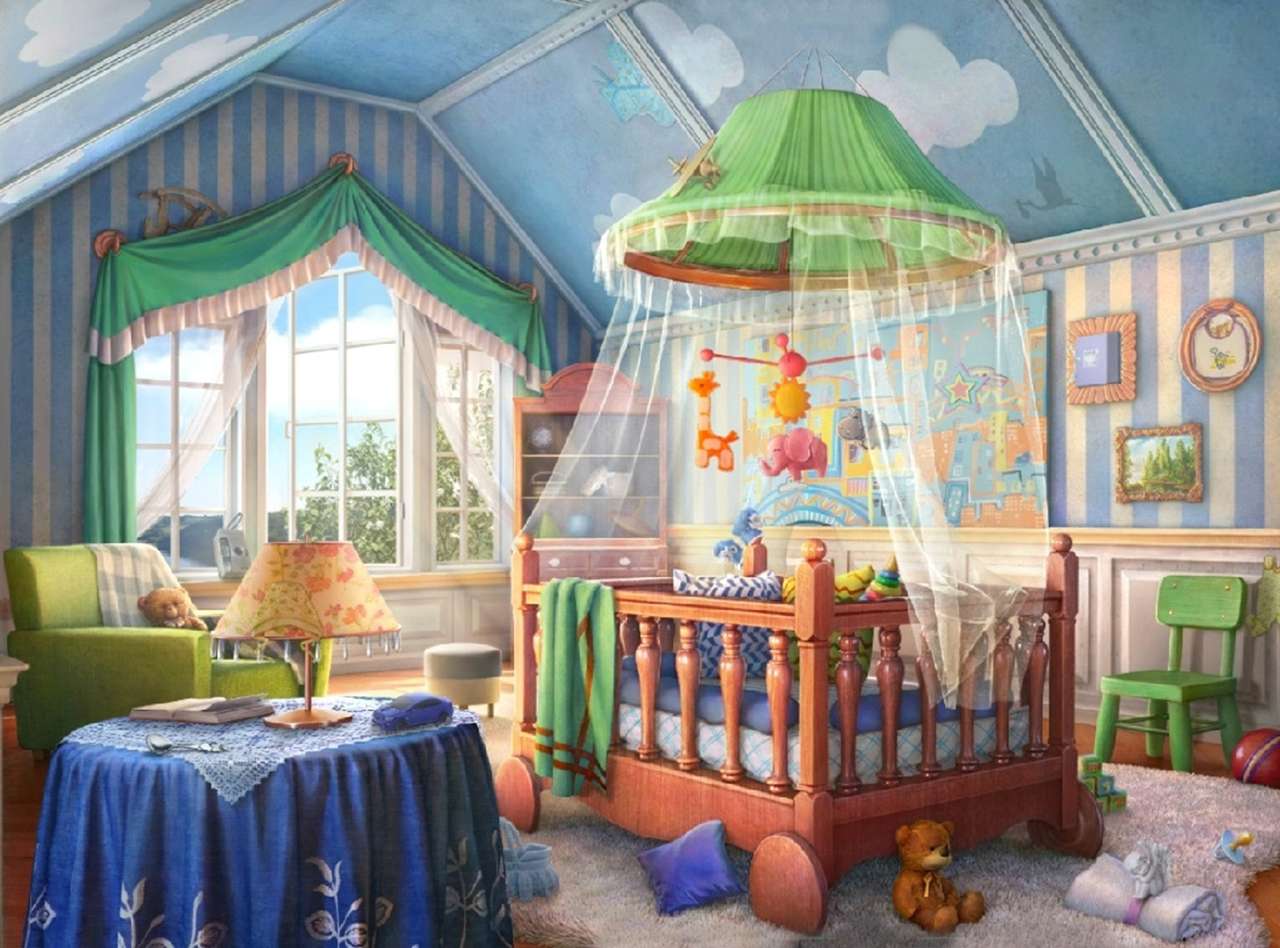 kamer met babybedje legpuzzel online