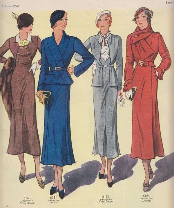 Дамы во французской моде 1932 года (4) онлайн-пазл