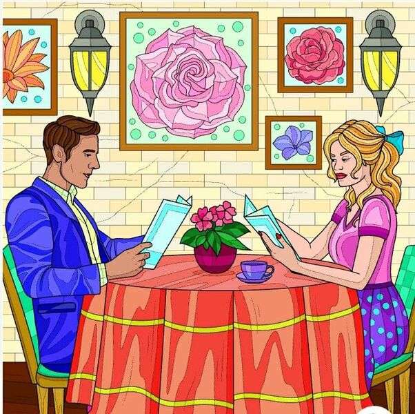 Zamilovaný pár u večeře #45 skládačky online