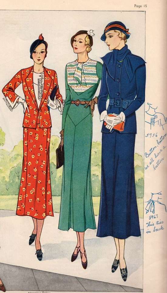 Damas con moda del Año 1932 (5) rompecabezas en línea
