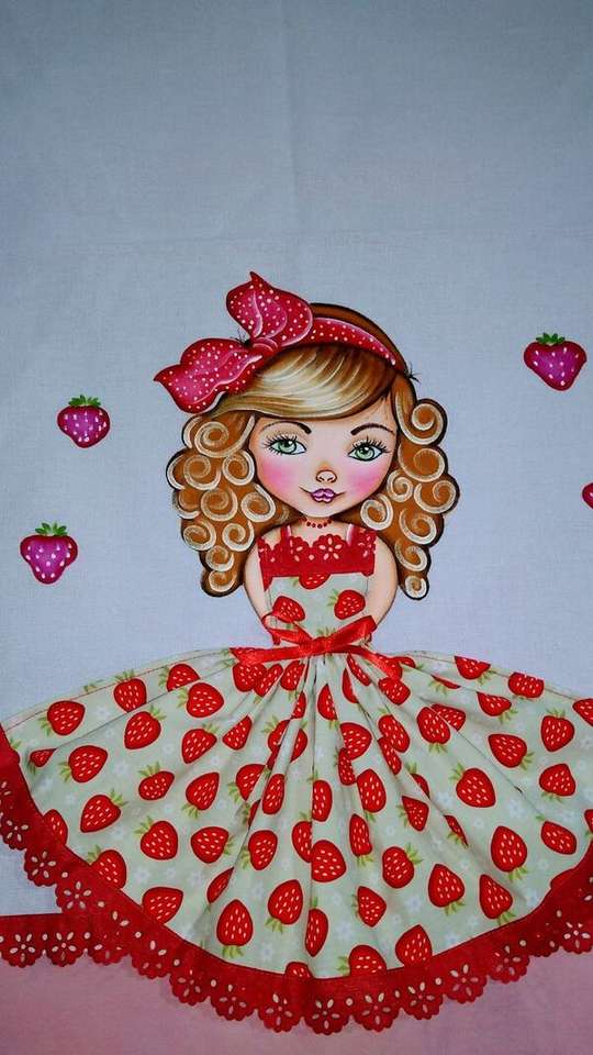 Robe fraise fille Diva puzzle en ligne