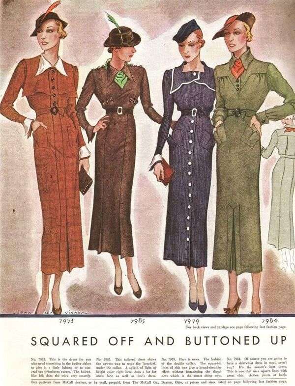Damas con moda del Año 1934 rompecabezas en línea