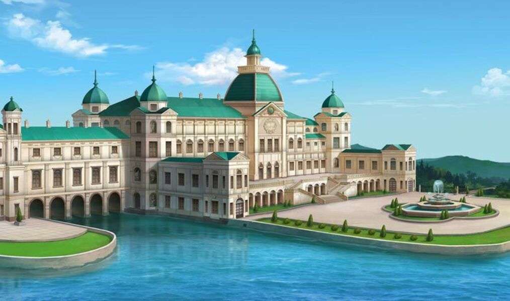 Prachtig paleis omgeven door meer #3 online puzzel