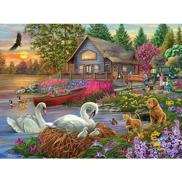 Cigni sul lago puzzle online