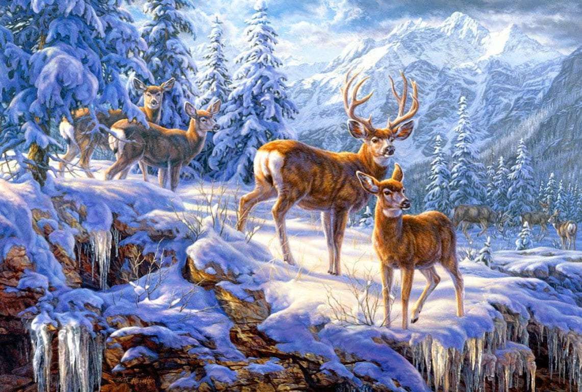 Les animaux et l'hiver puzzle en ligne