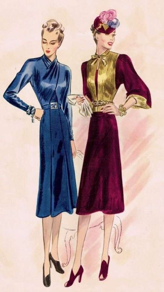 Damas con moda del Año 1938 (4) rompecabezas en línea