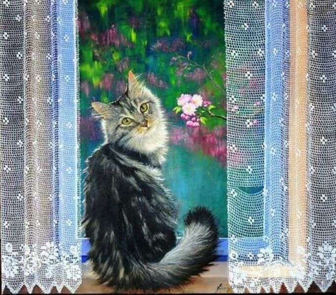 gattino sulla finestra puzzle online