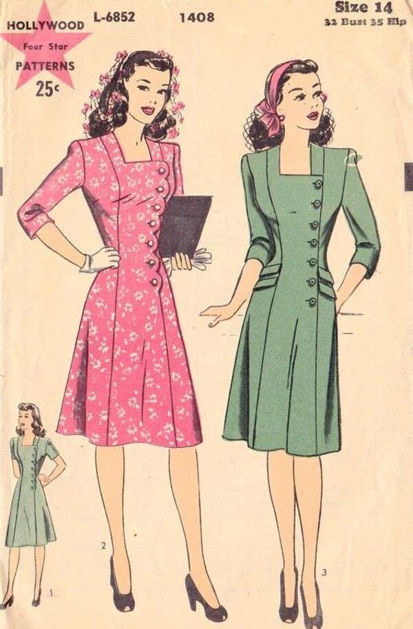 Damas con moda del Año 1940 (1) rompecabezas en línea