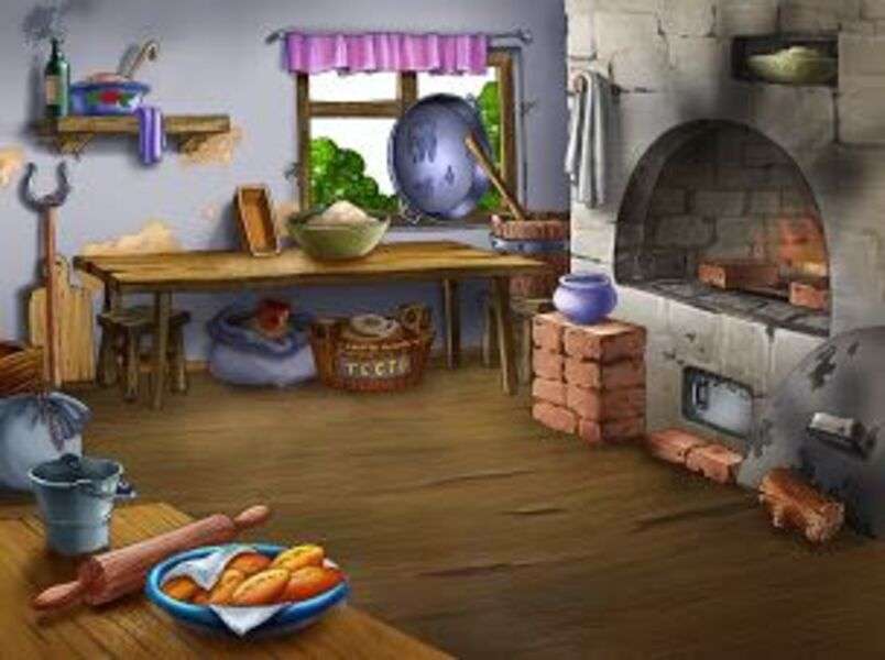 Schöne alte Küche eines Hauses Nr. 7 Puzzlespiel online