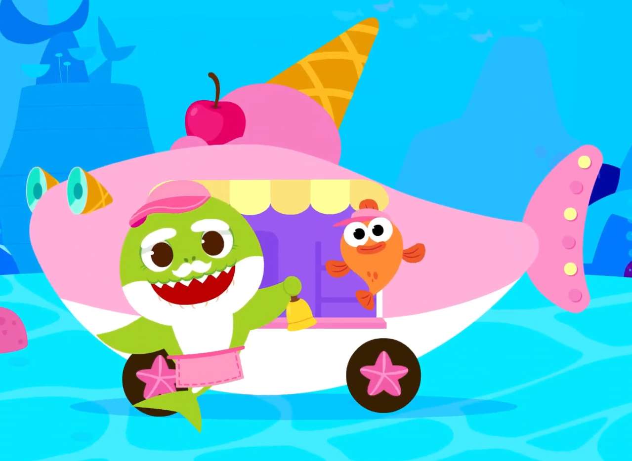 Opa Shark's ijscowagen! online puzzel
