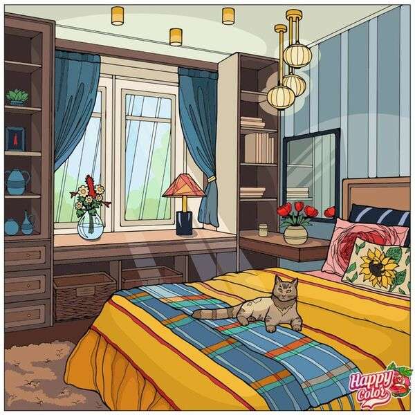 Szép szoba egy 4-es számú házban online puzzle