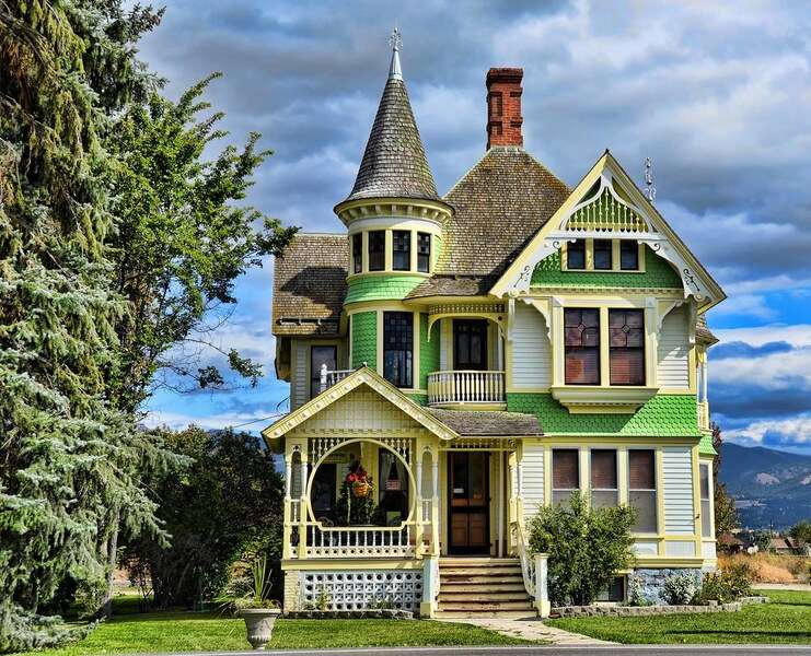 Будинок вікторіанського типу в Корвалліс, Монтана, США онлайн пазл