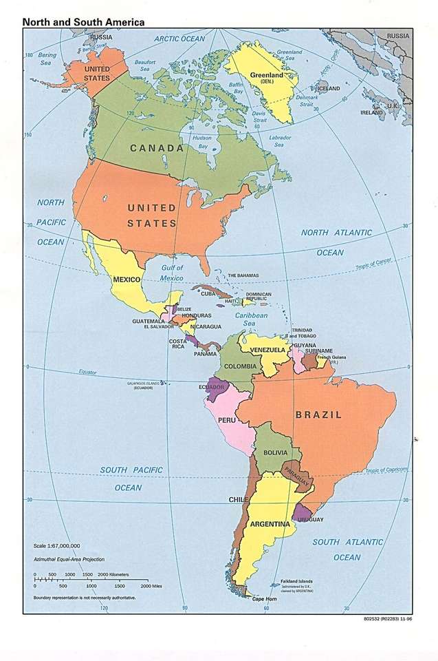 Kaart Amerika online puzzel