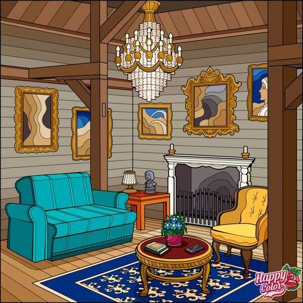 Krásný obývací pokoj domu #16 online puzzle