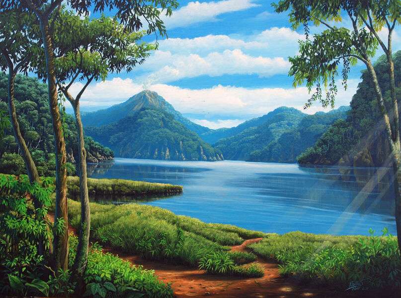 Gyönyörű kilátás a tóra #6 online puzzle