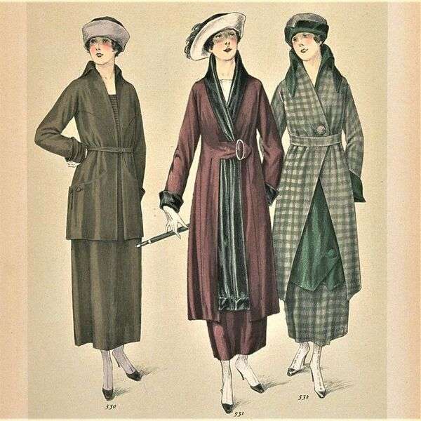 Damer i Parisiennes mode år 1918 (1) pussel på nätet