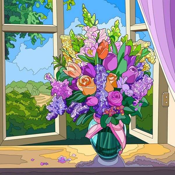 Όμορφη σύνθεση λουλουδιών #1 παζλ online