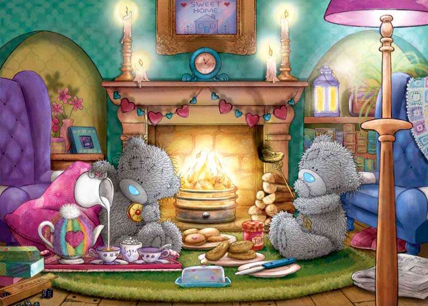 teddyberen die thee drinken online puzzel