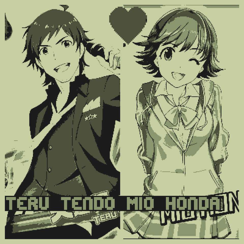 8 Bit Teru Tendo und Mio Honda Puzzlespiel online