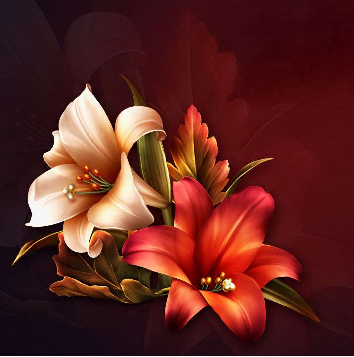 Floral τέχνη παζλ online
