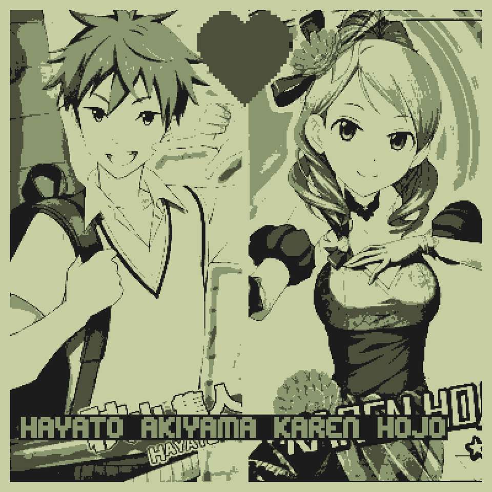 8 bit hayato akiyama и Karen hojo онлайн пъзел